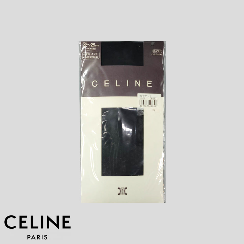 [CELINE] CELINE CELINE 黑色 迷你 圆点样板 NIHY 长筒袜 MADEIN JAPAN 新商品 220-250
