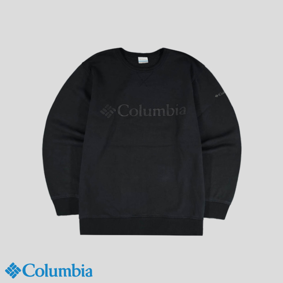 컬럼비아 콜롬비아 피그먼트 블랙 스펠아웃 톤톤 프린팅로고 코튼 혼방 스웻 기모 맨투맨 티셔츠 XL