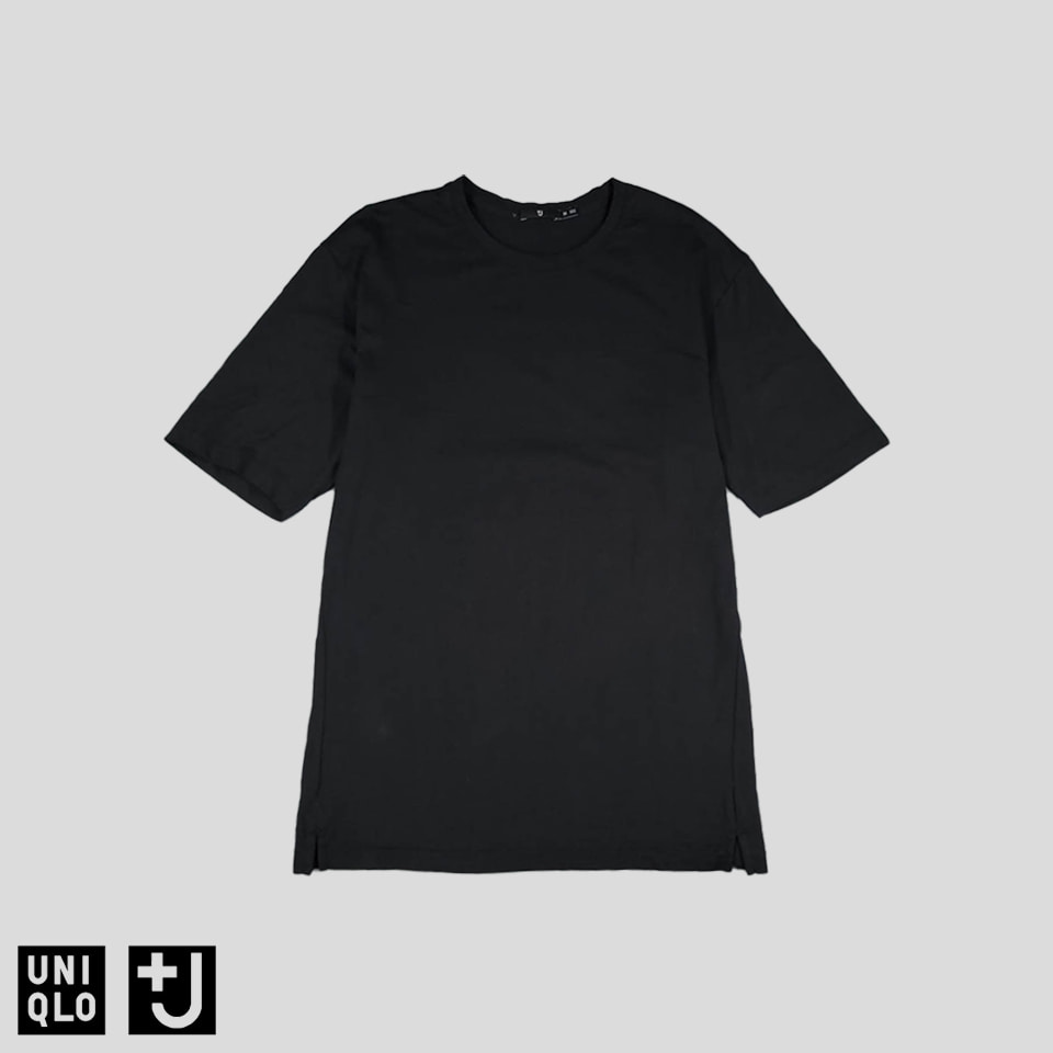 유니클로 X 질샌더 블랙 심플 미니멀 코튼100 반팔 티셔츠 M
