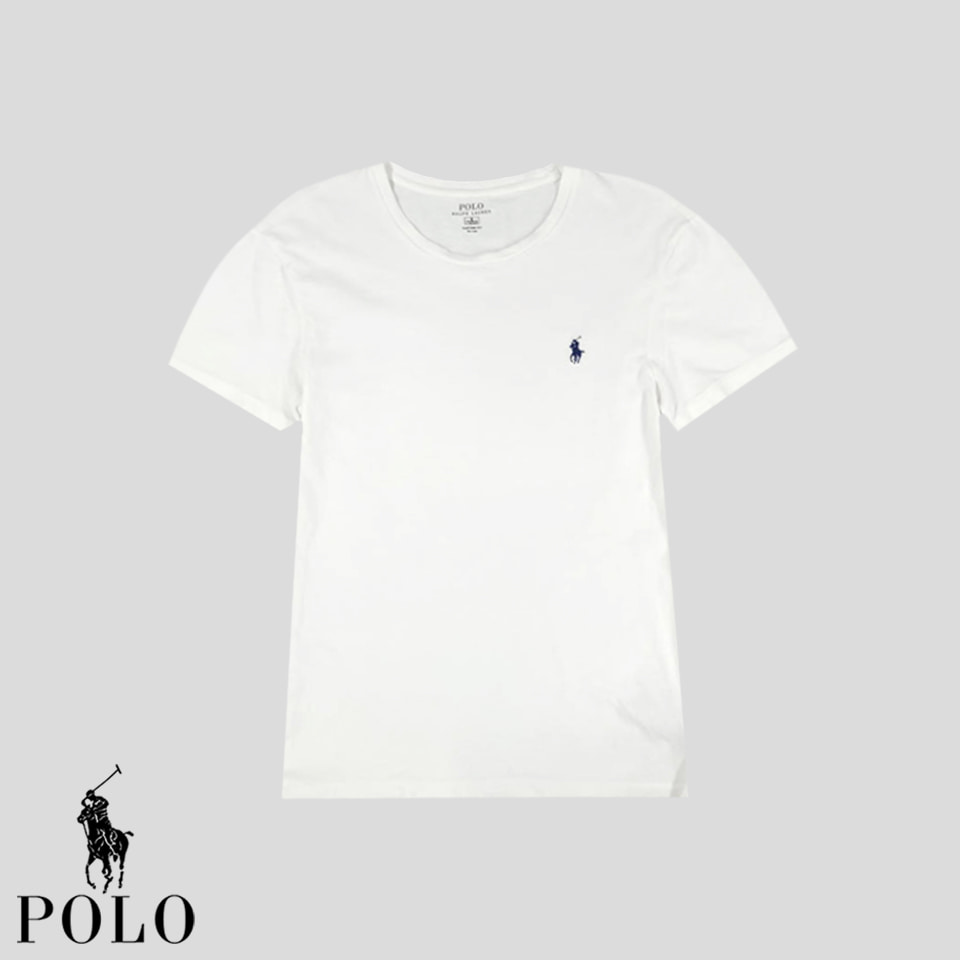 폴로랄프로렌 화이트 네이비포니 코튼100 레귤러핏 반팔 티셔츠 WOMANS S